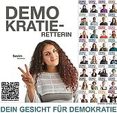 Musterplakat Frau mit Victory-Zeichen