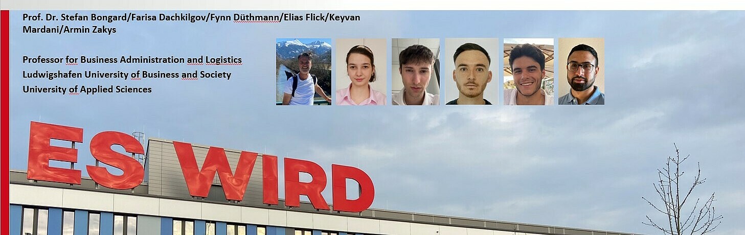 Cover page of Prof. Bongard's presentations with photos of him and students and a photo of the building in the background