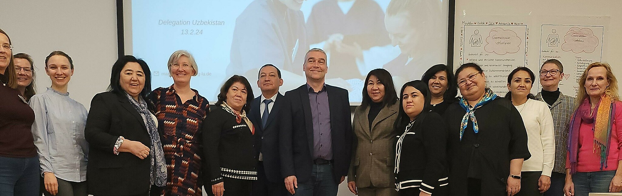 Delegation aus Usbekistan beim Empfang an der HWG LU