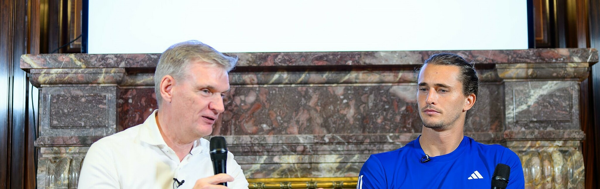 Zverev und Breitenbach beim Pressegespräch